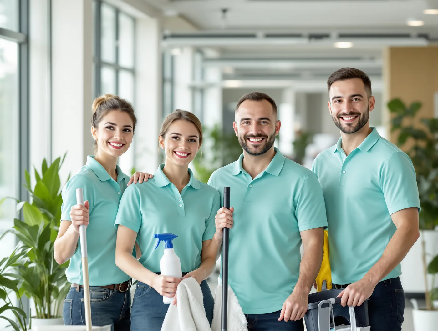 Adıyaman temizlik şirketi Silpak Temizlik'in teal üniformalı ekibi